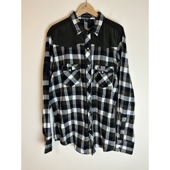 Artful Dodger Pearl Snap Button Up Shirt 3XL Men’s Corduroy Plaid Western Y2K - Picture 1 of 8